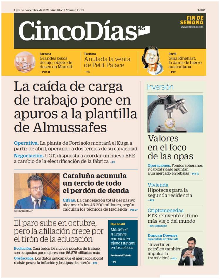 Portada de Cinco Días (Espa&ntilde;a)