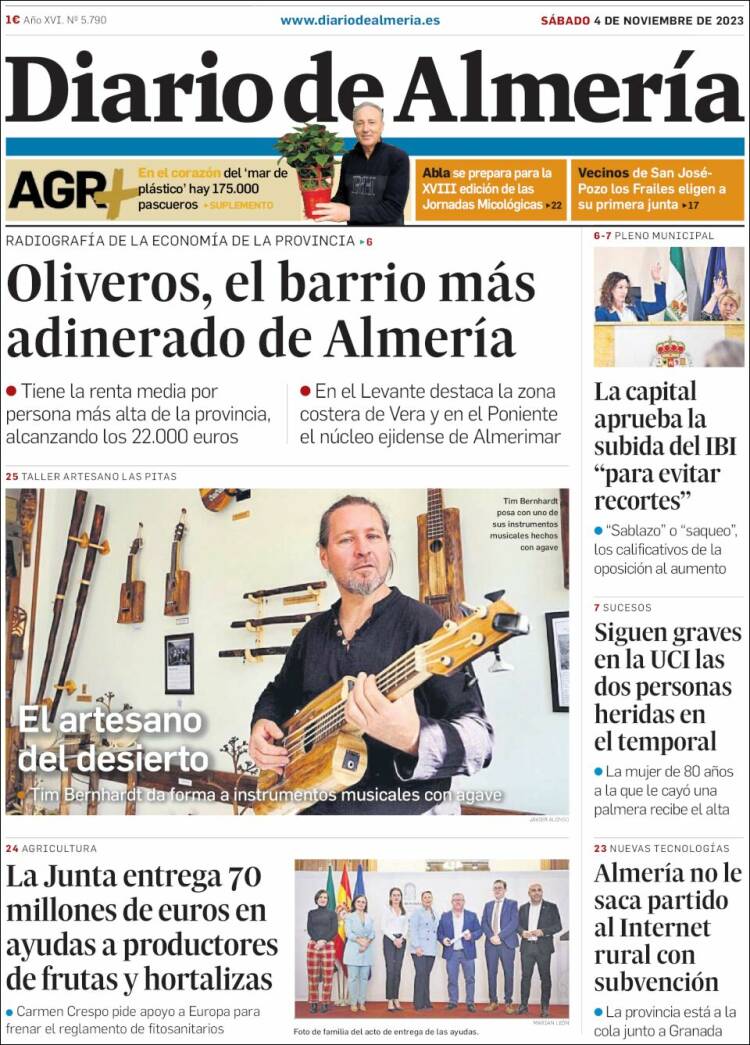 Portada de Diario de Almería (España)