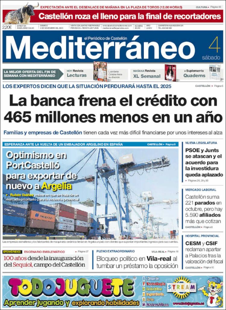 Portada de El Periódico Mediterraneo (España)
