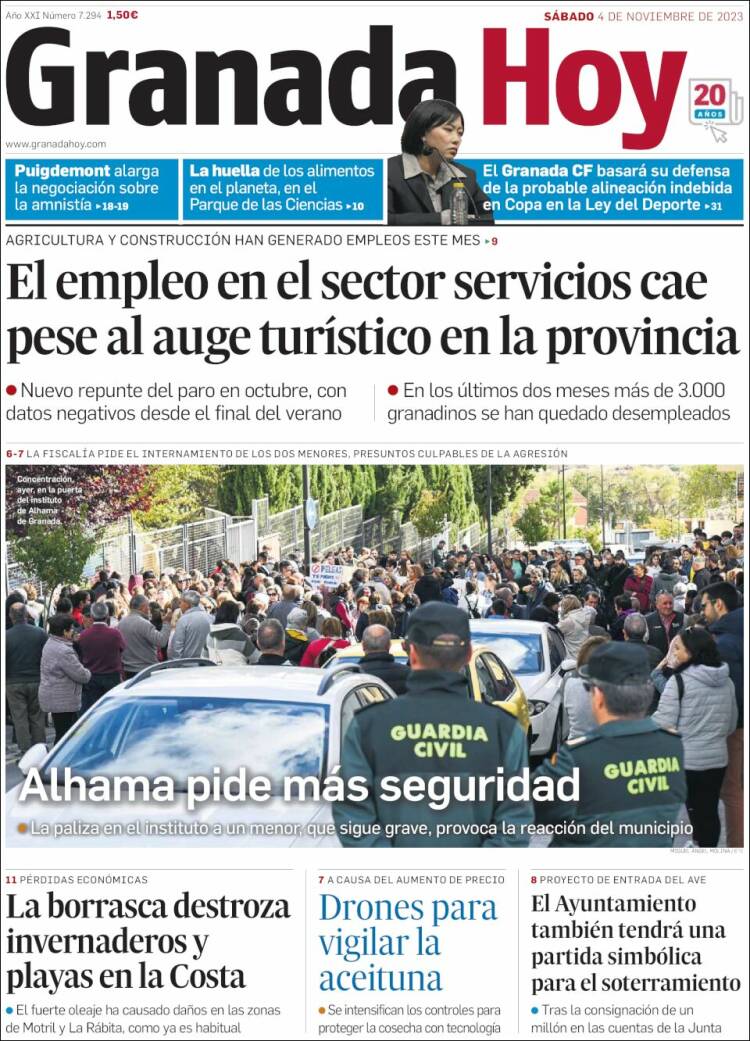 Portada de Granada Hoy (España)