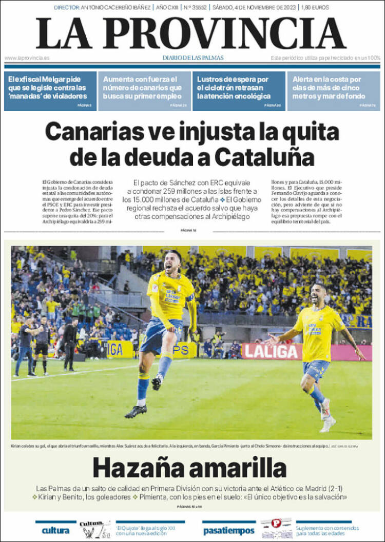 Portada de La Provincia (España)