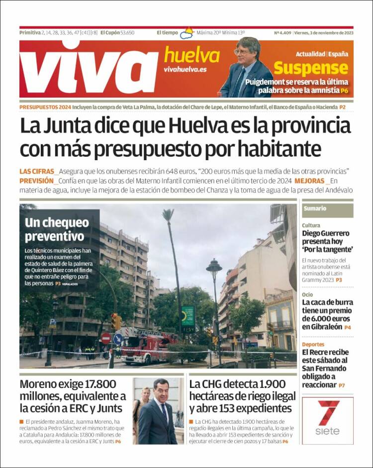 Portada de Viva Huelva (España)
