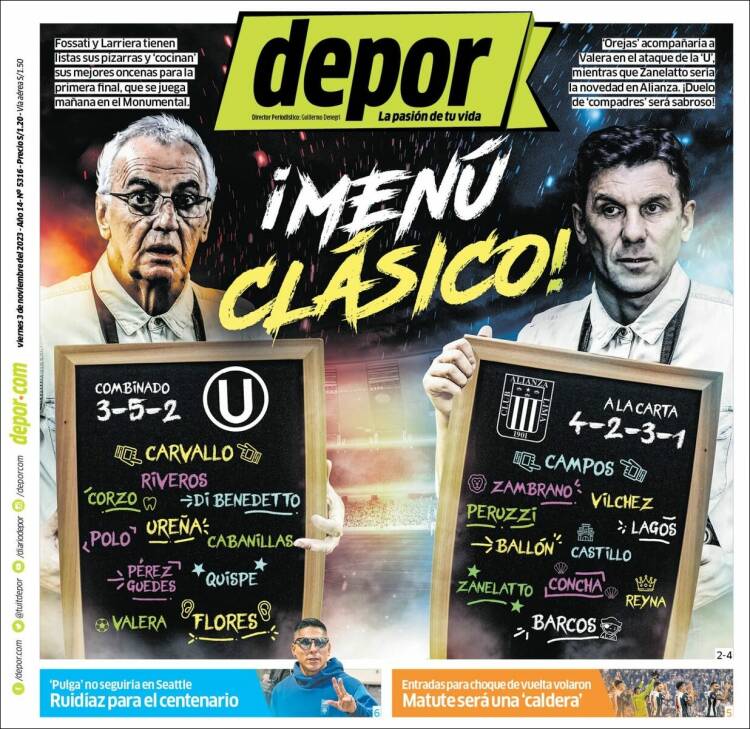 Portada de Depor (Per&uacute;)