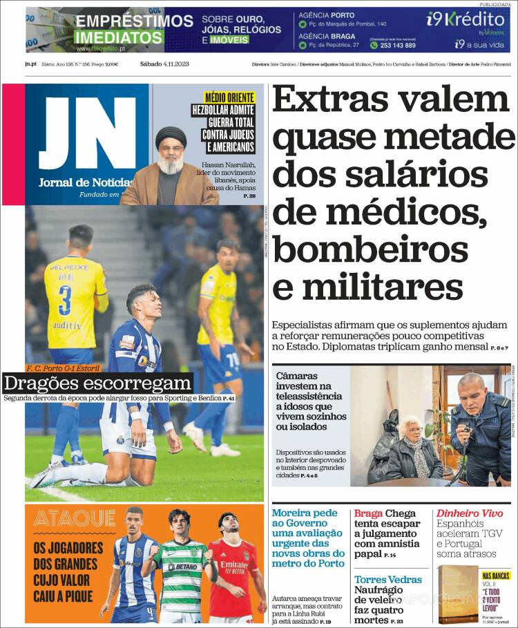 Portada de Jornal de Notícias (Portugal)