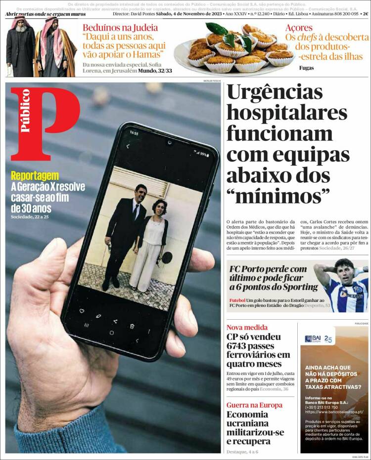 Portada de Público (Portugal)