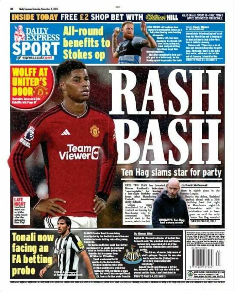 Portada de Express Sport (Reino Unido)