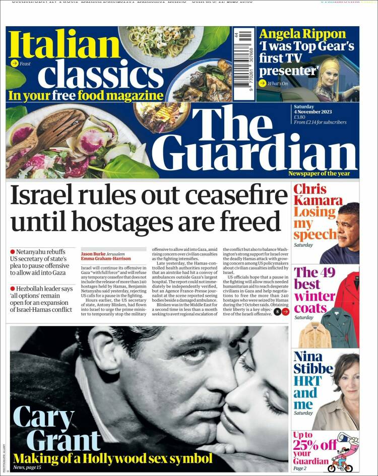 Portada de The Guardian (Reino Unido)