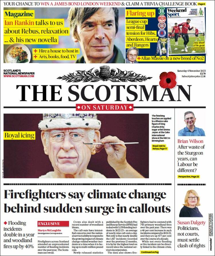 Portada de The Scotsman (Reino Unido)