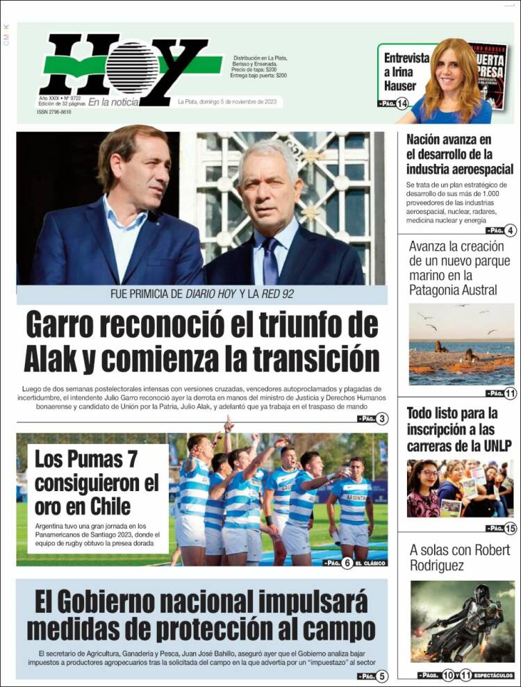 Portada de Diario Hoy (Argentina)