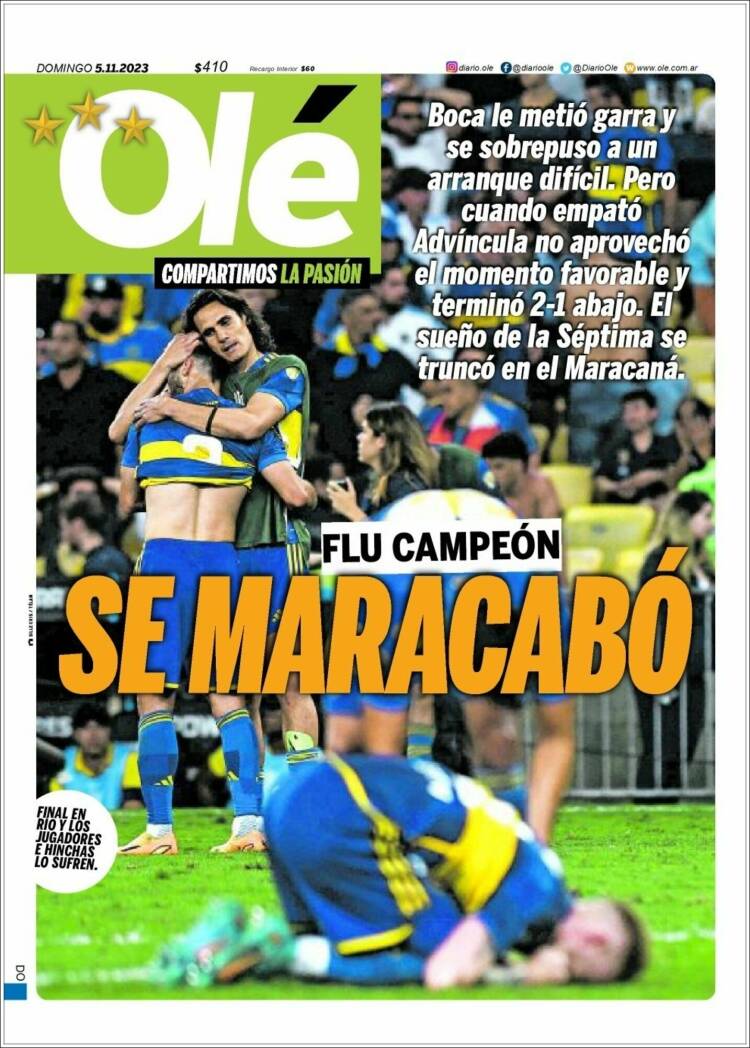 Portada de Olé (Argentina)