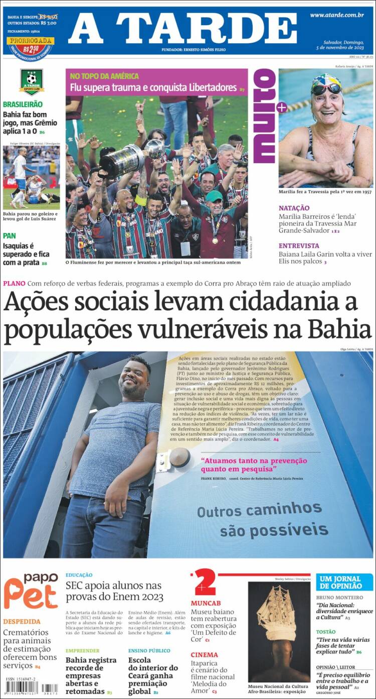 Portada de Diário A Tarde (Brasil)