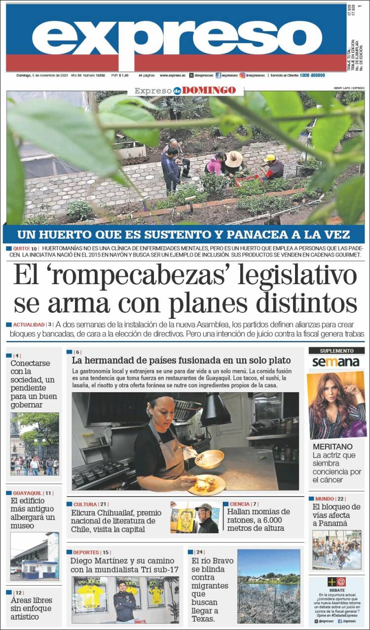 Portada de Expreso (Ecuador)