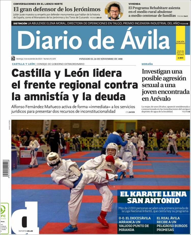 Portada de Diario de Ávila (España)