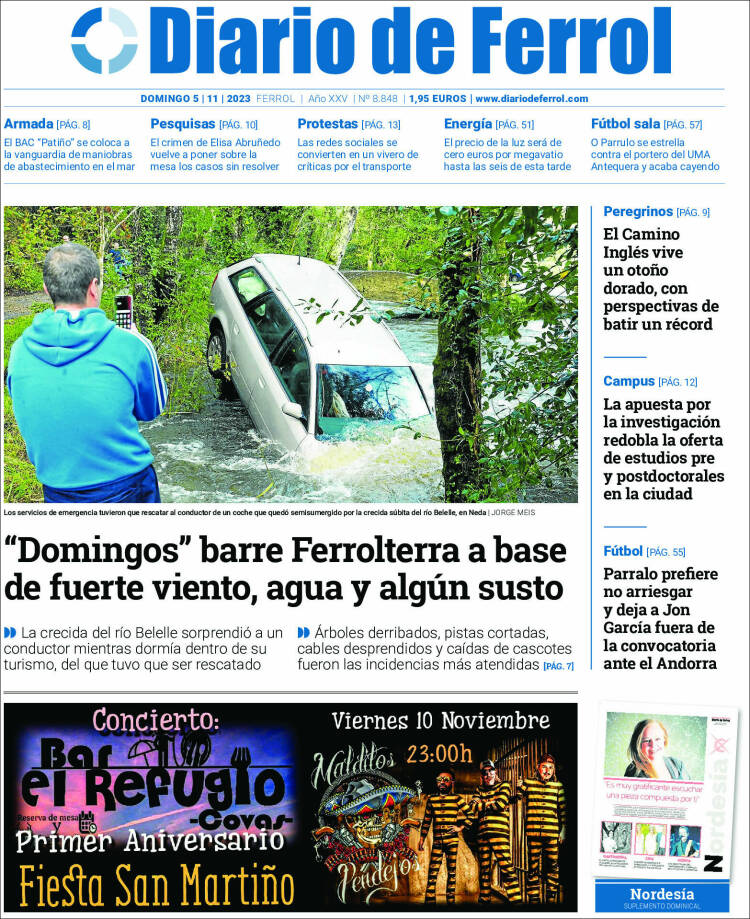Portada de Diario de Ferrol (España)