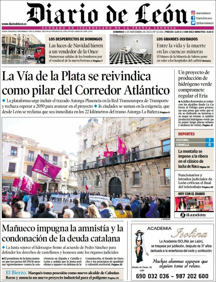 Portada de Diario de León (España)