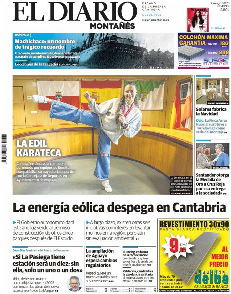 Portada de El Diario Montañés (España)
