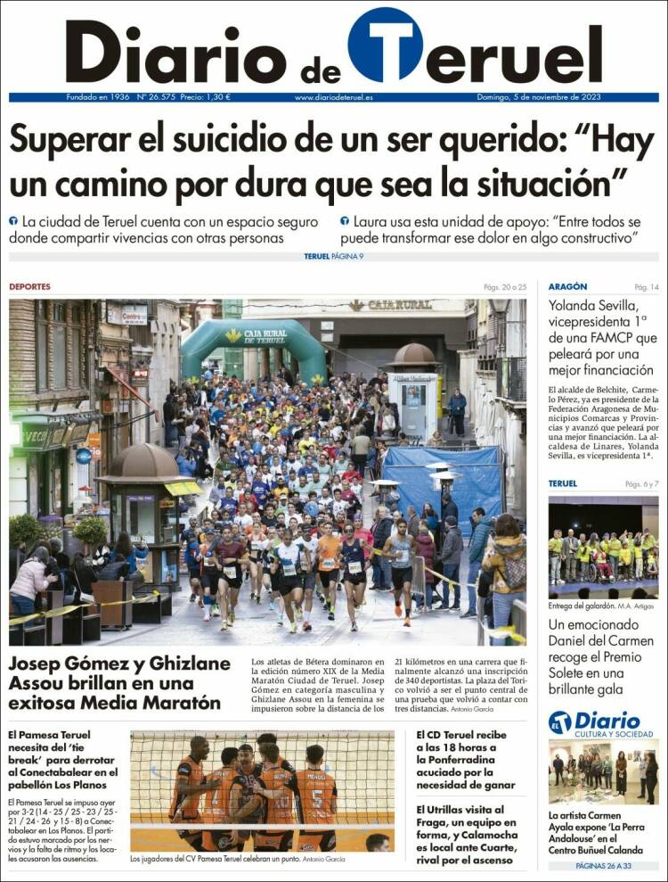 Portada de Diario de Teruel (España)