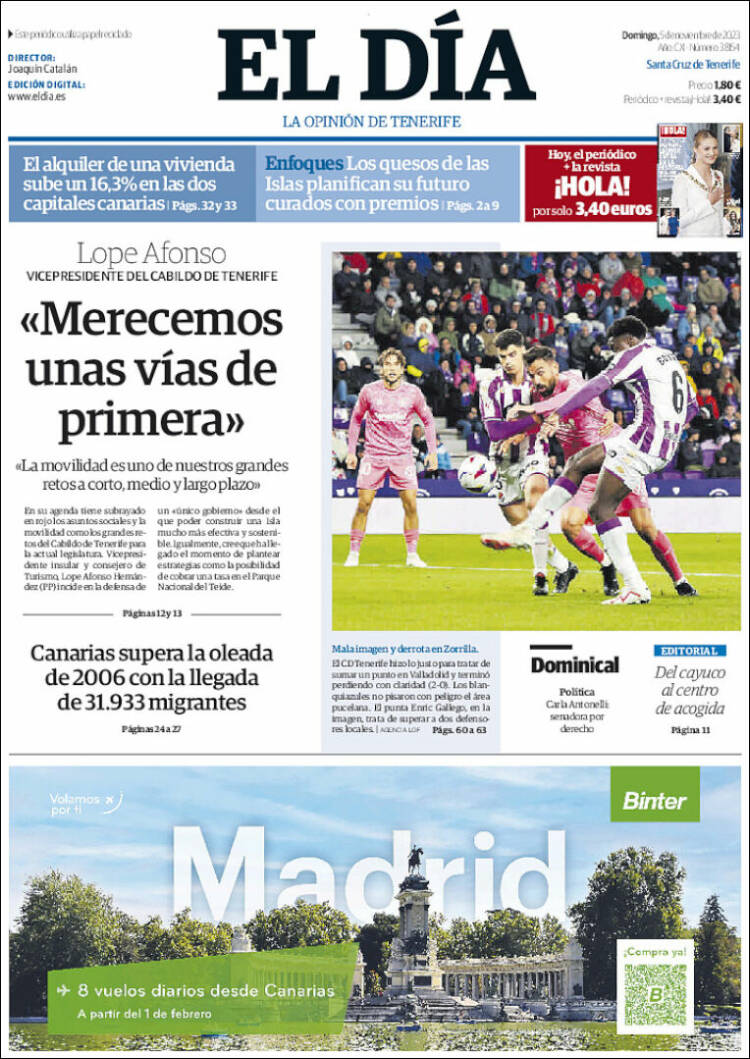 Portada de El Día (España)