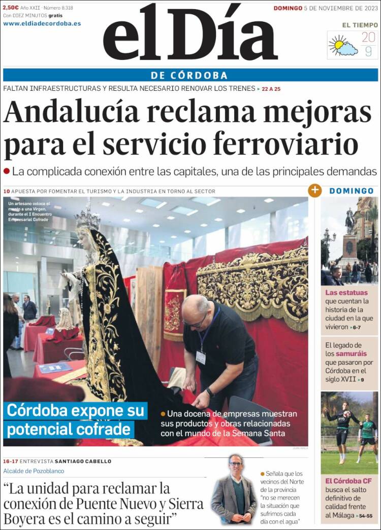 Portada de El Día de Córdoba (España)