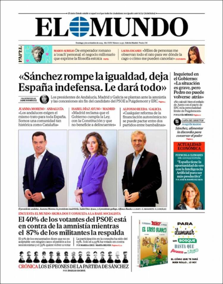 Portada de El Mundo (España)