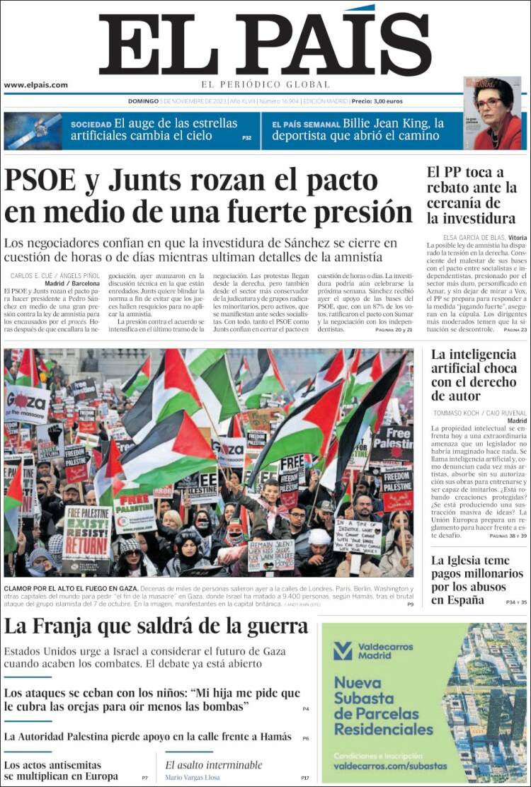 Portada de El País (España)