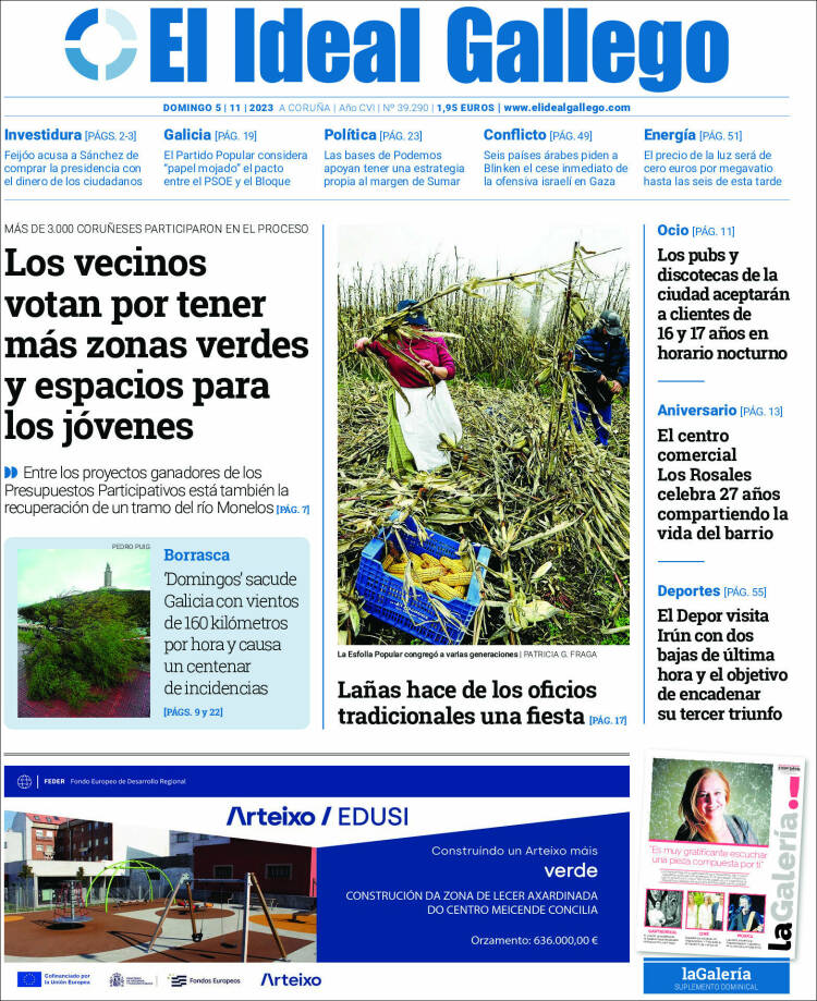Portada de El Ideal Gallego (España)