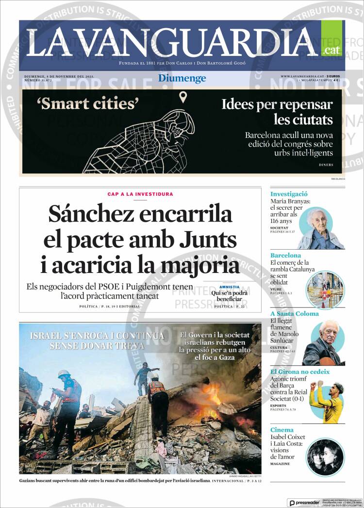 Portada de La Vanguardia (España)