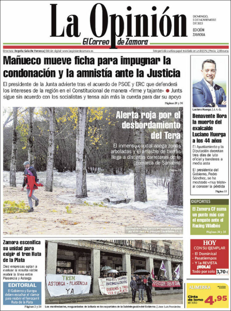 Portada de La Opinión - El Correo de Zamora (España)