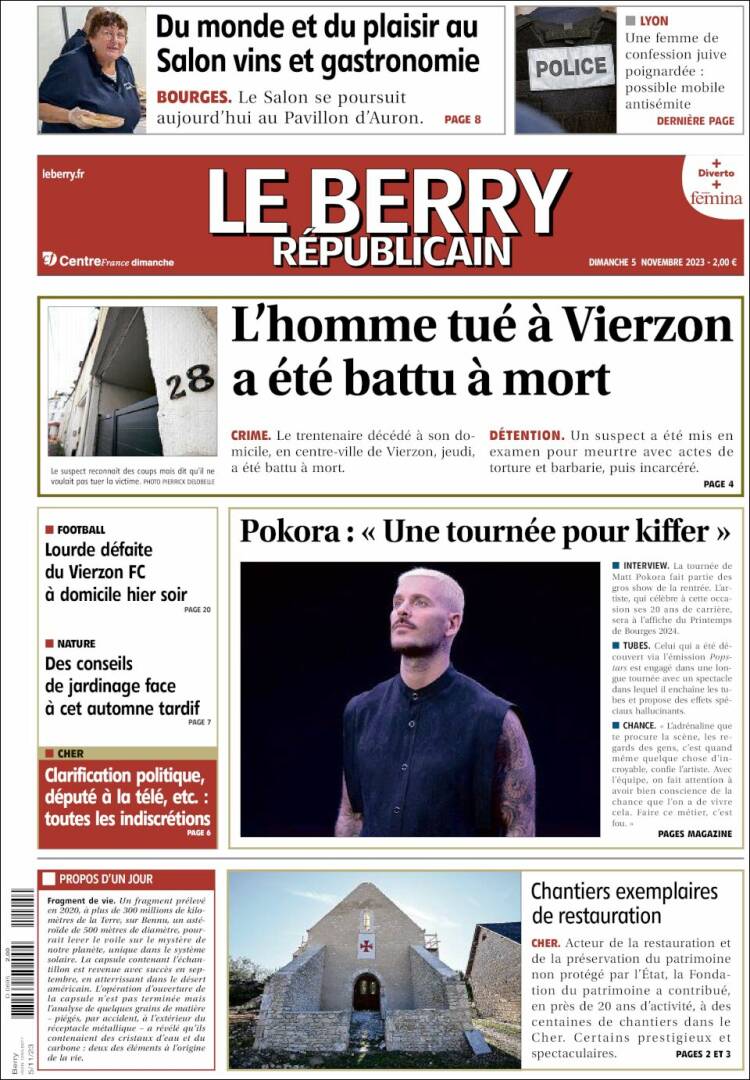 Portada de Berry Republicain (Francia)