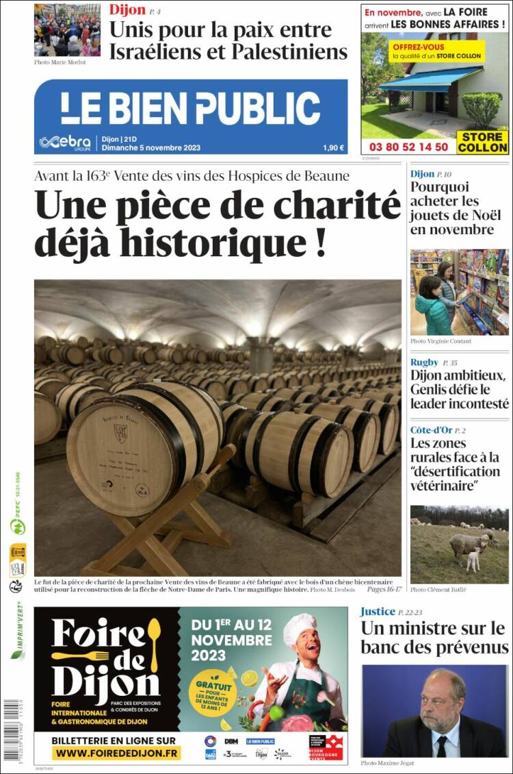 Portada de Le Bien Public (Francia)