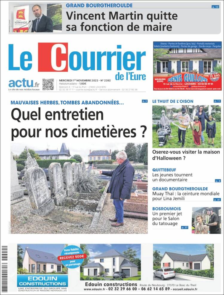Portada de Le Courrier de l'Ouest (Francia)