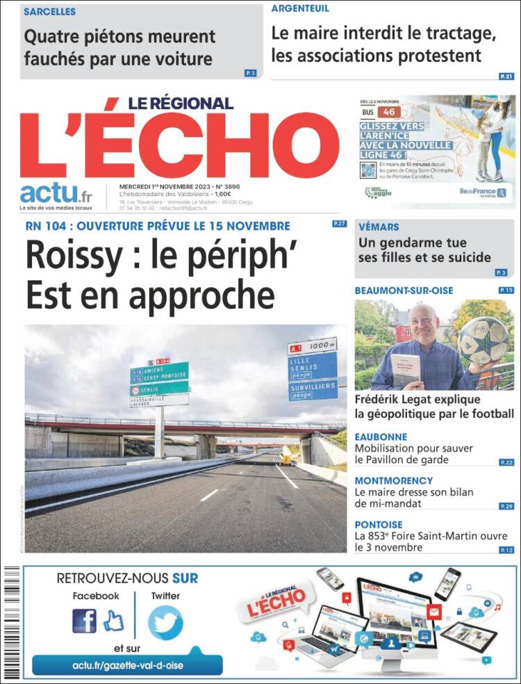 Portada de L'Echo de la Haute-Vienne (Francia)