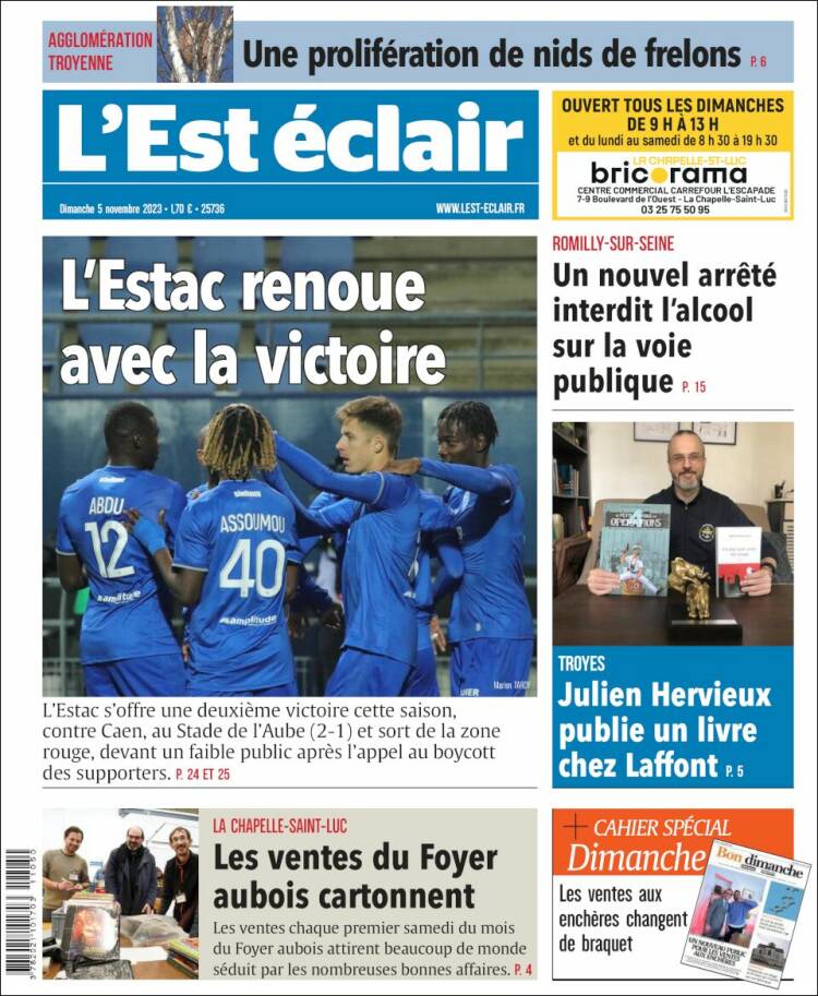 Portada de L'Est Eclair (Francia)