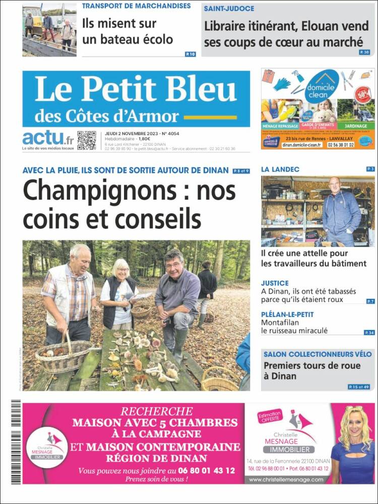 Portada de Le Petit Bleu (Francia)