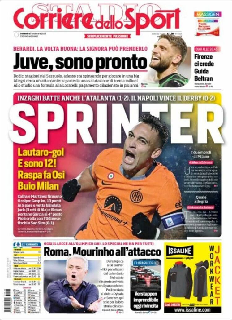 Portada de Corriere dello Sport (Italia)