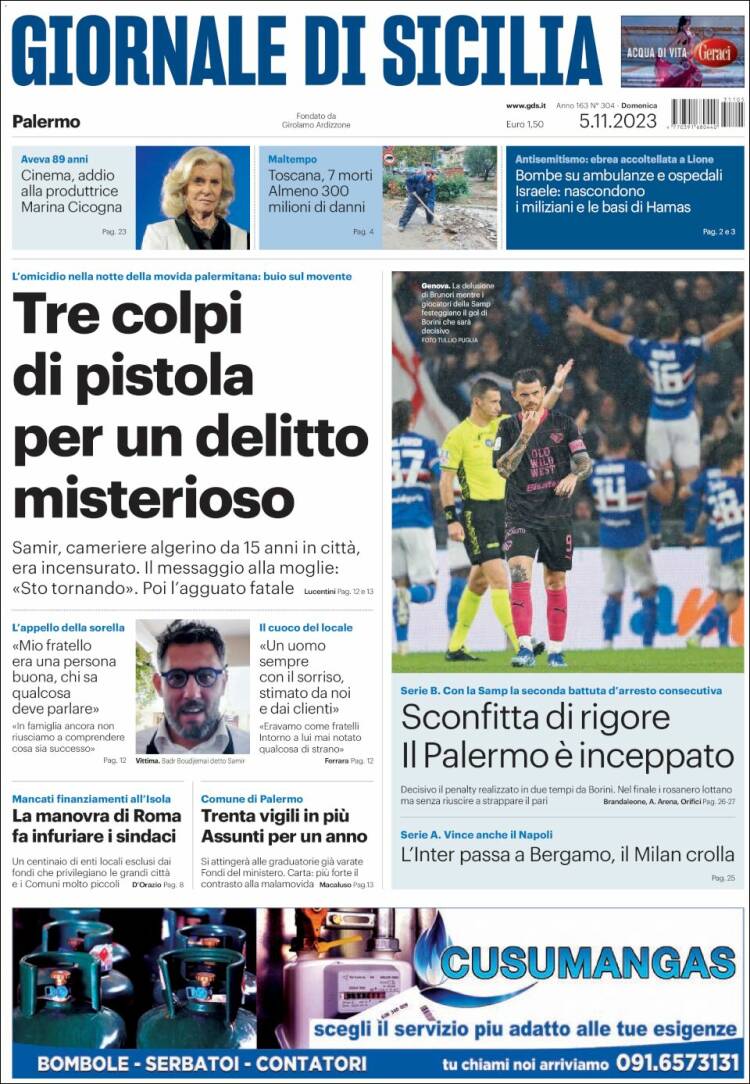Portada de Giornale di Sicilia (Italia)