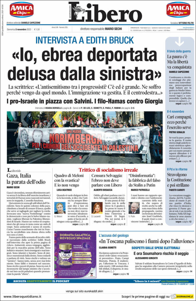 Portada de Libero (Italia)