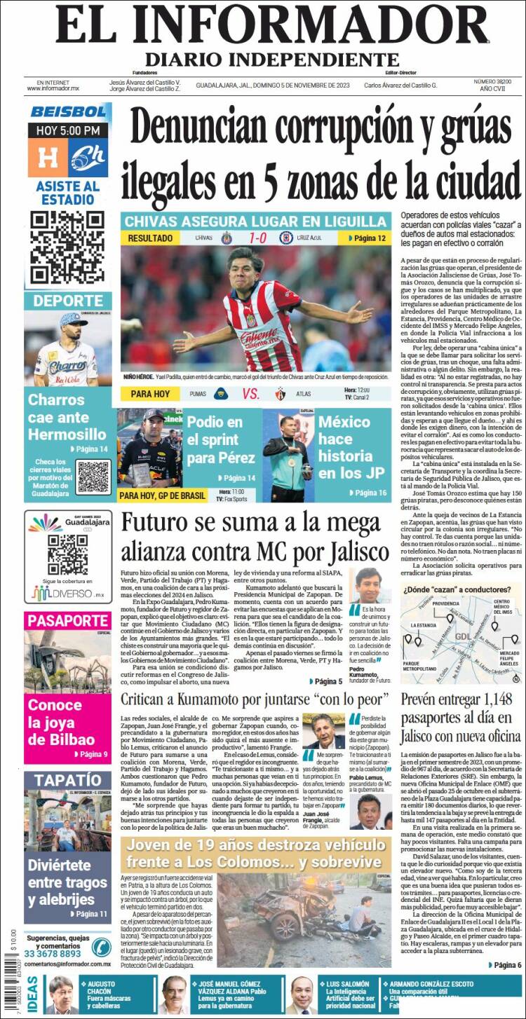 Portada de El Informador (M&eacute;xico)