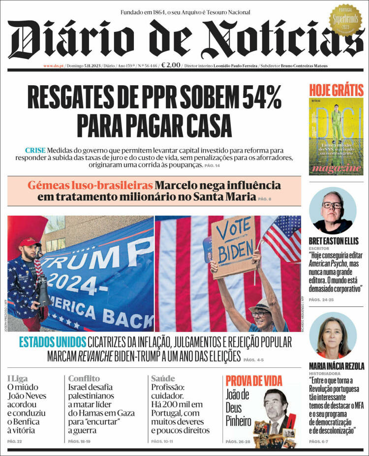 Portada de Diário de Noticias (Portugal)