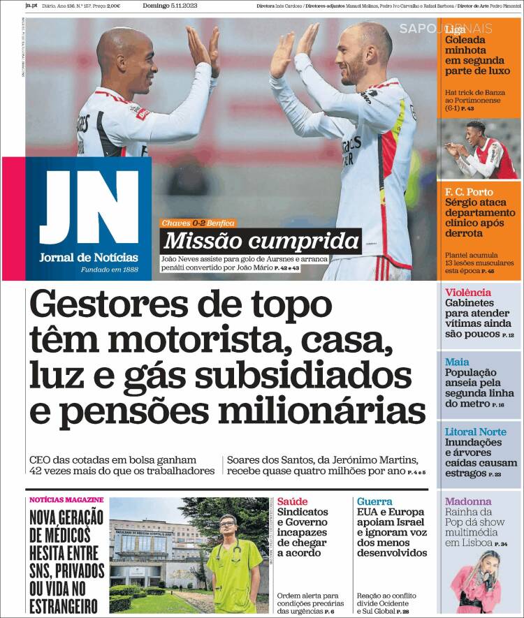 Portada de Jornal de Notícias (Portugal)