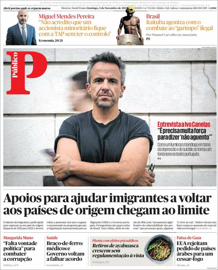 Portada de Público (Portugal)