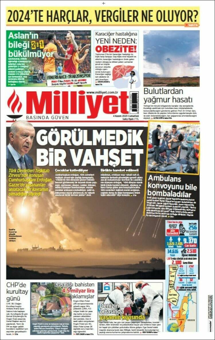 Portada de Milliyet (Turqu&iacute;a)