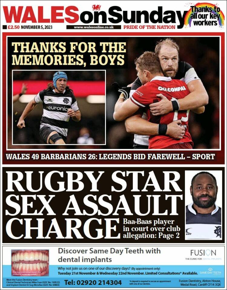 Portada de Western Mail (Reino Unido)