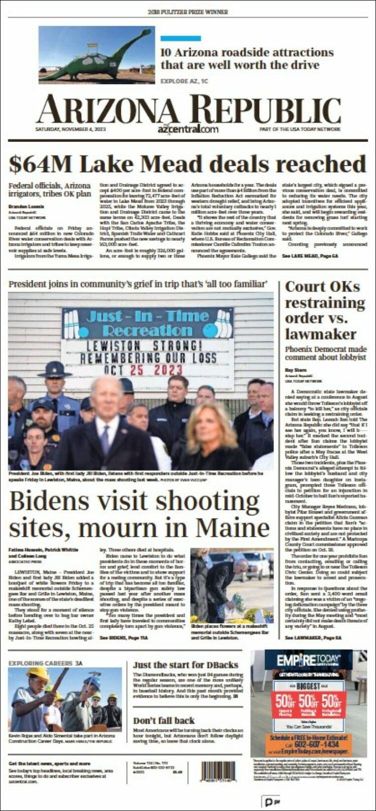 Portada de Arizona Republic News (USA)