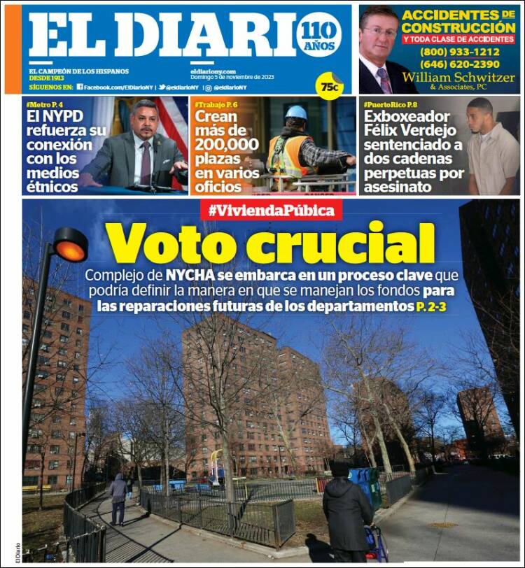 Portada de El Diario NY (USA)