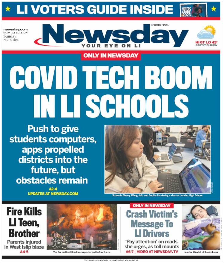 Portada de Newsday (USA)