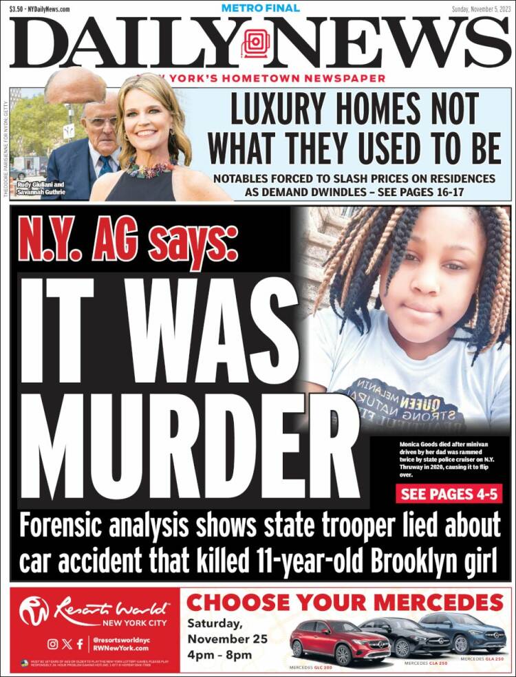 Portada de Daily News - New York (USA)