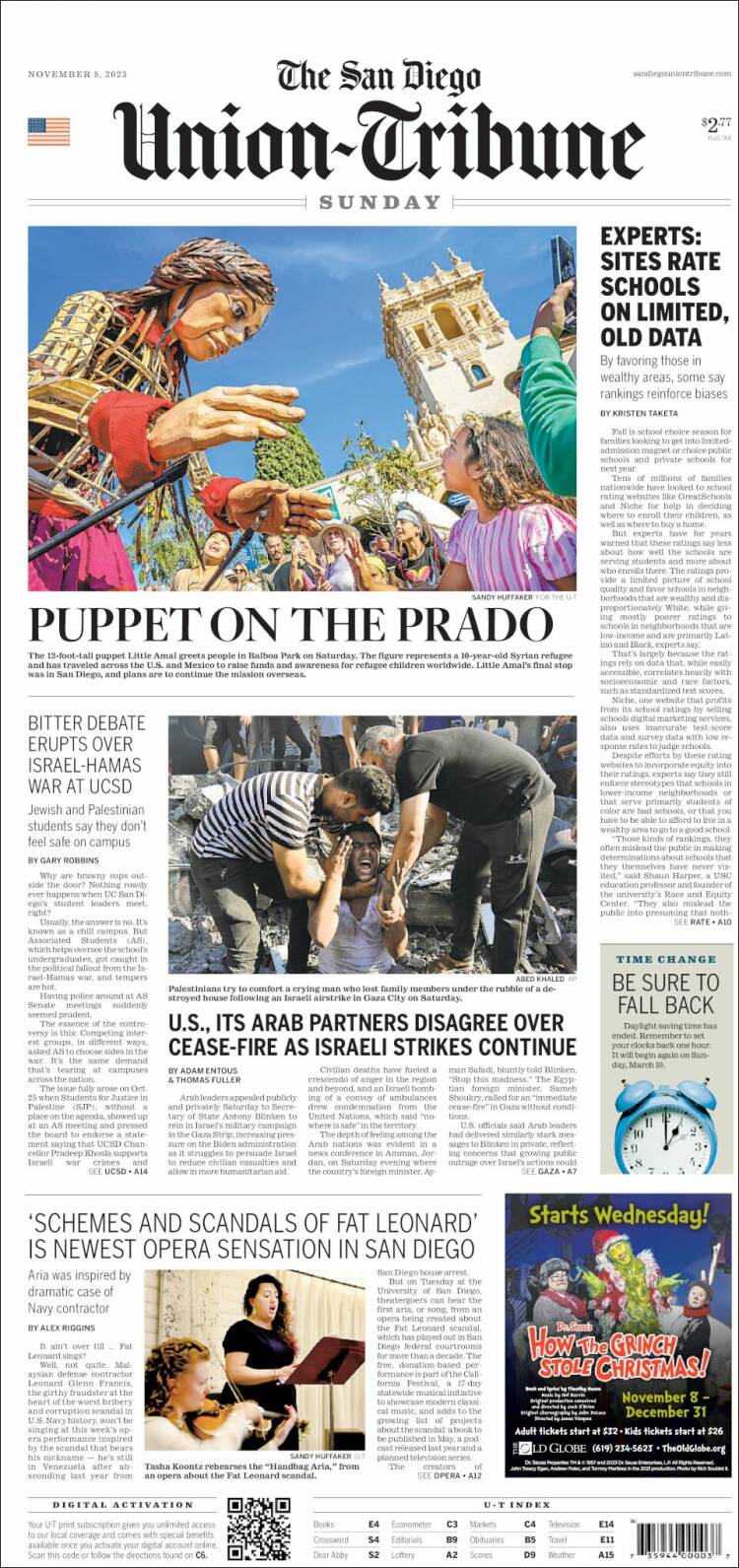 Portada de The San Diego Union-Tribune (USA)