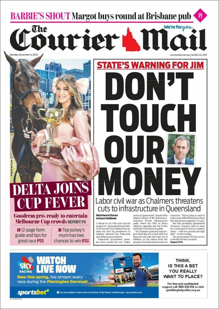 Portada de The Courier-Mail (Australia)