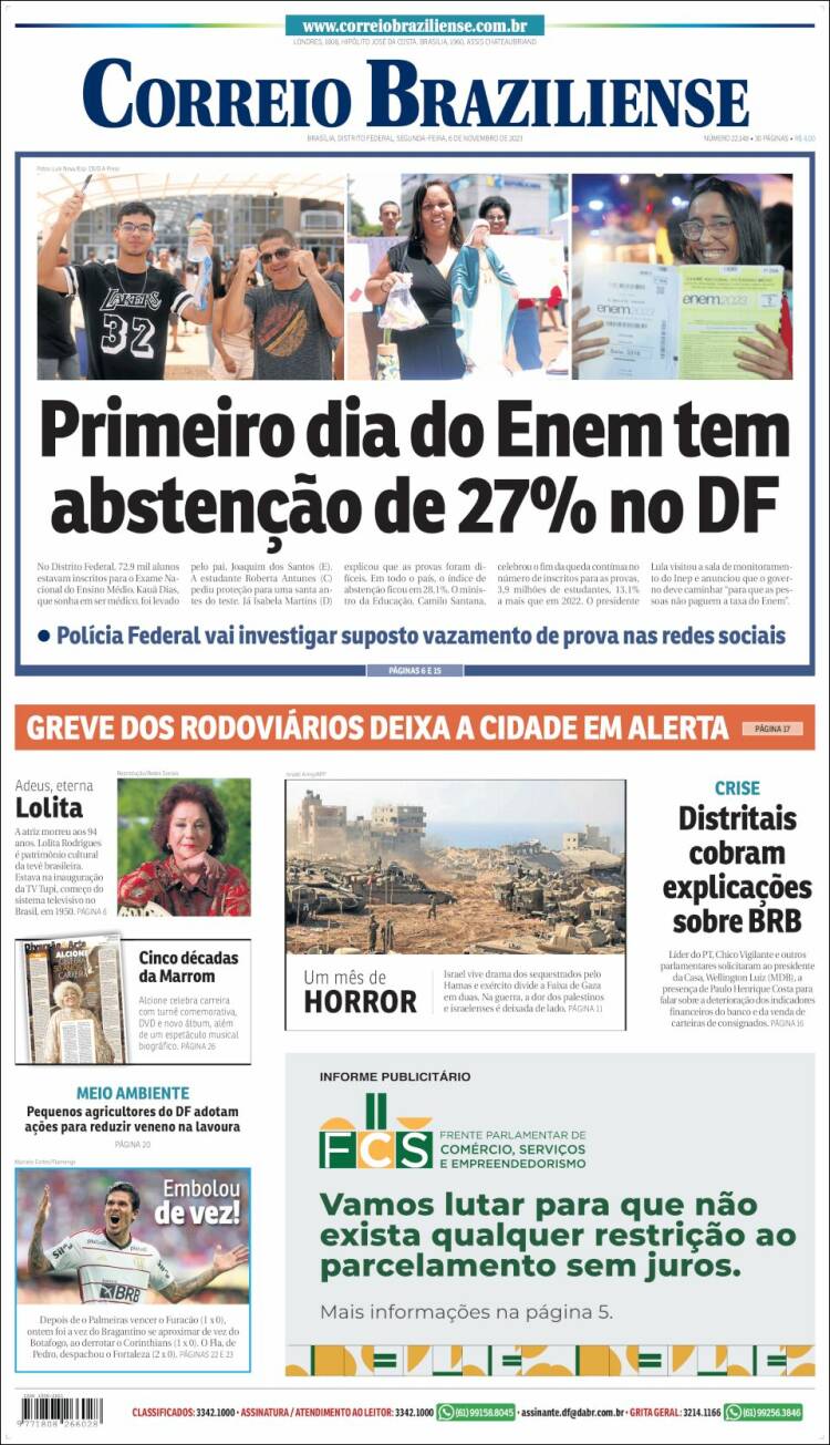 Portada de Correio Braziliense (Brasil)